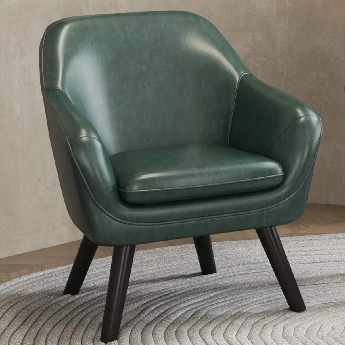 Ergonomic Brown Oiled Leather Accent Chair — Dark Brown / Oiled Leather