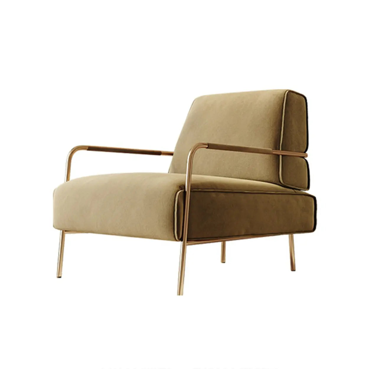 Ergonomic Camel Abrasive Cloth Fixed Back Arm Chair — Stainless Steel / Off-White / Abrasive Cloth