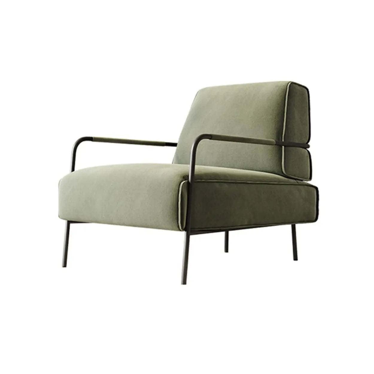 Ergonomic Camel Abrasive Cloth Fixed Back Arm Chair