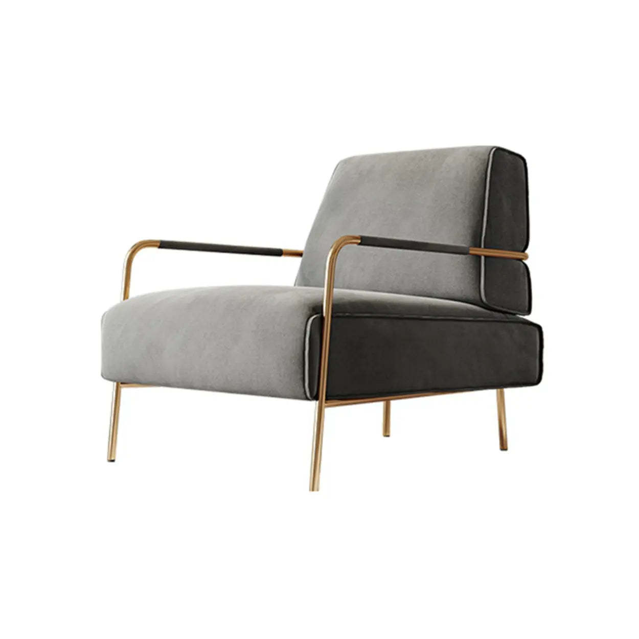 Ergonomic Camel Abrasive Cloth Fixed Back Arm Chair — Carbon Steel / Light Gray / Abrasive Cloth
