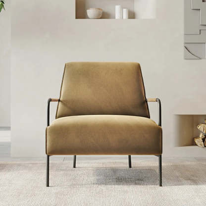 Ergonomic Camel Abrasive Cloth Fixed Back Arm Chair — Metal / Light Gray / Abrasive Cloth