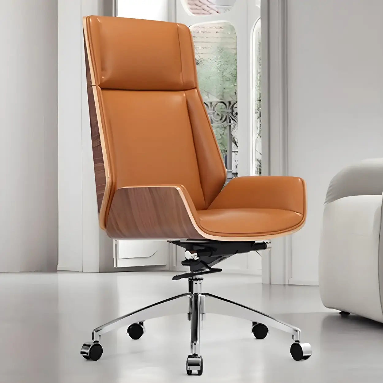Ergonomic Faux Leather Swivel Office Chair