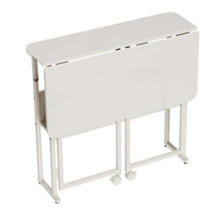 Ergonomic White Wood Foldable Writing Desk with Casters