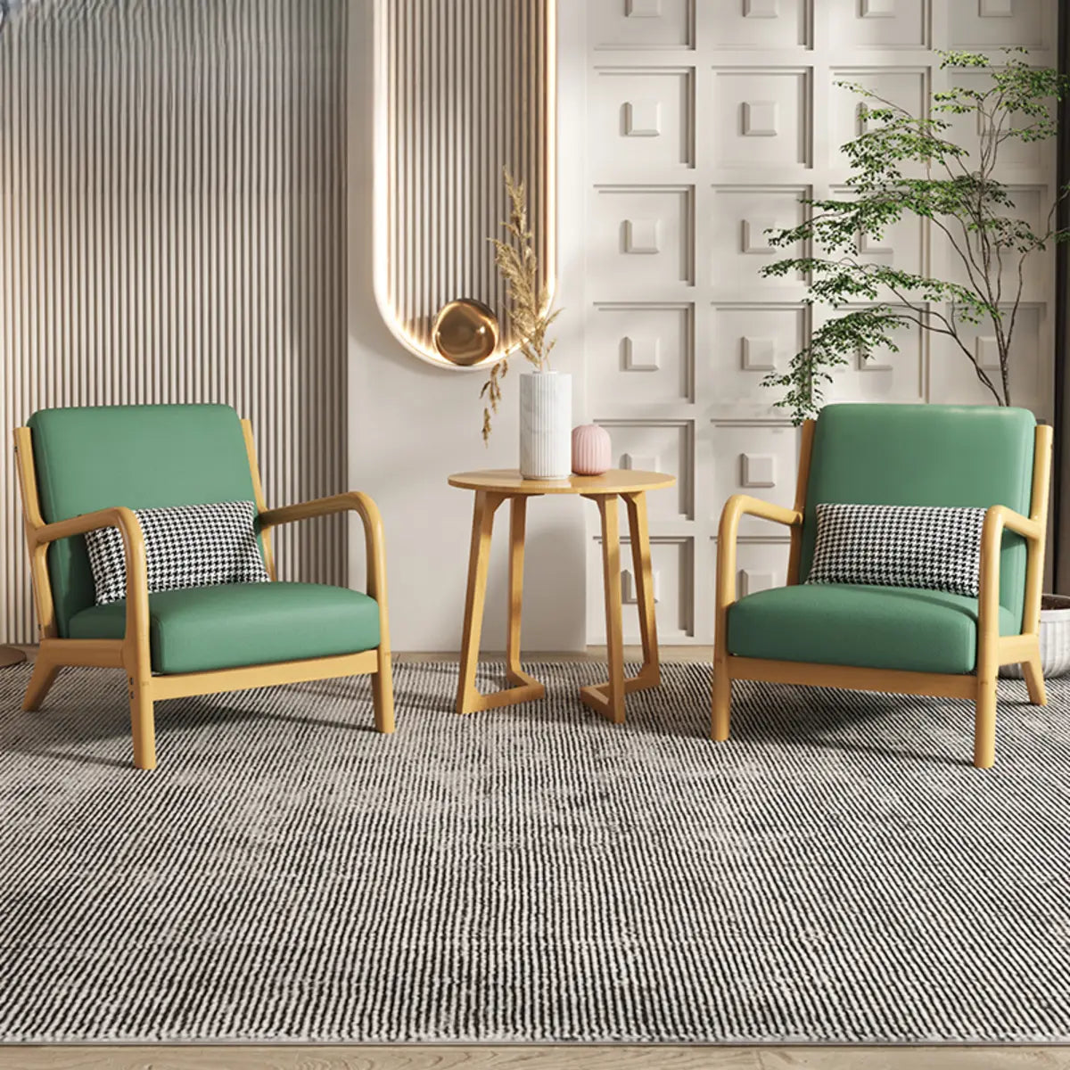Ergonomic Green Tech Cloth Four Leg Accent Chair — Tech Cloth