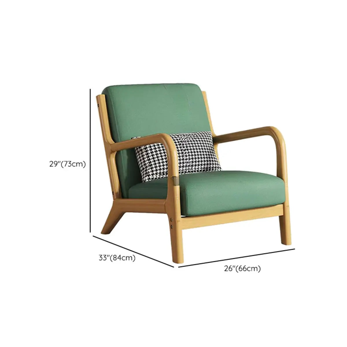 Ergonomic Green Tech Cloth Four Leg Accent Chair
