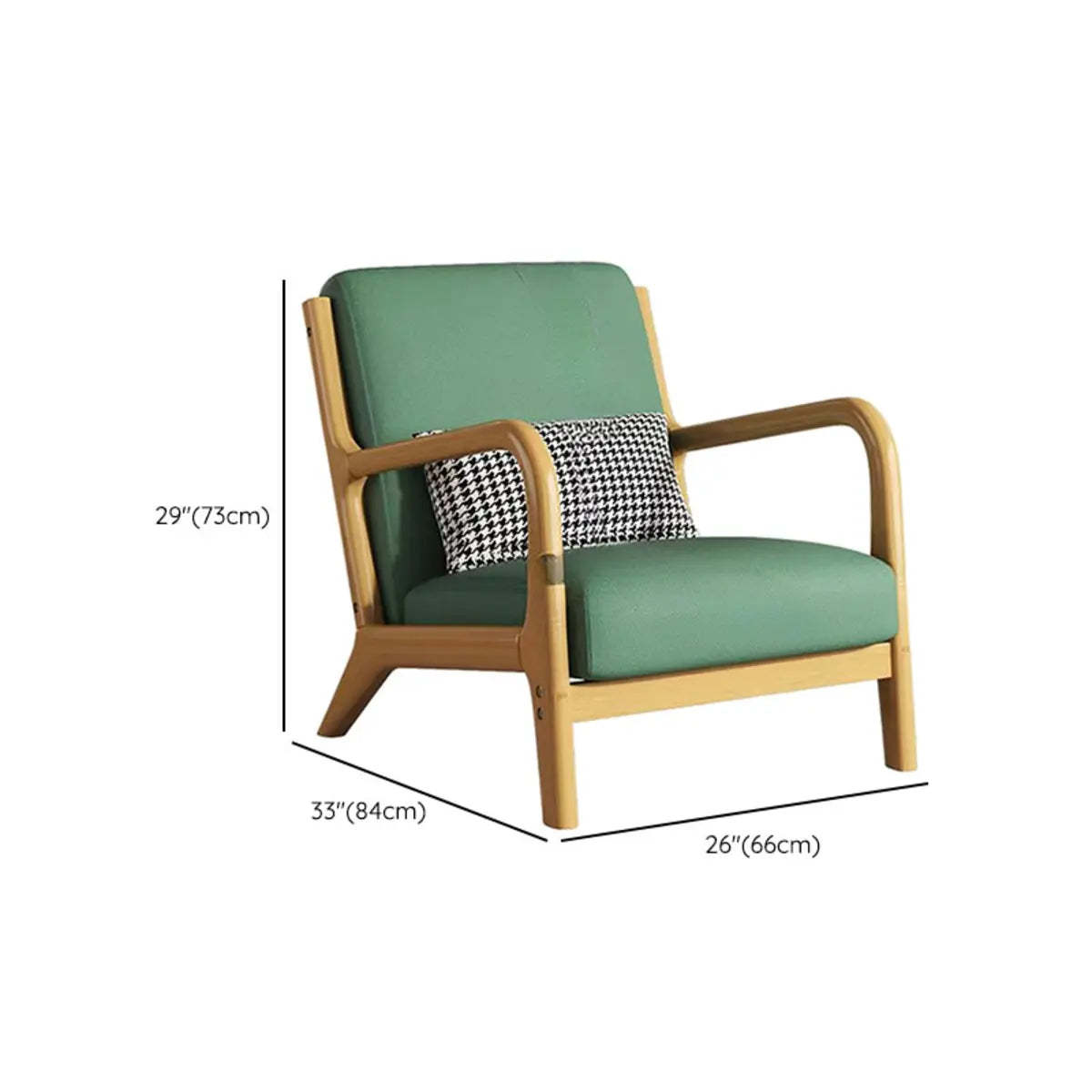 Ergonomic Green Tech Cloth Four Leg Accent Chair
