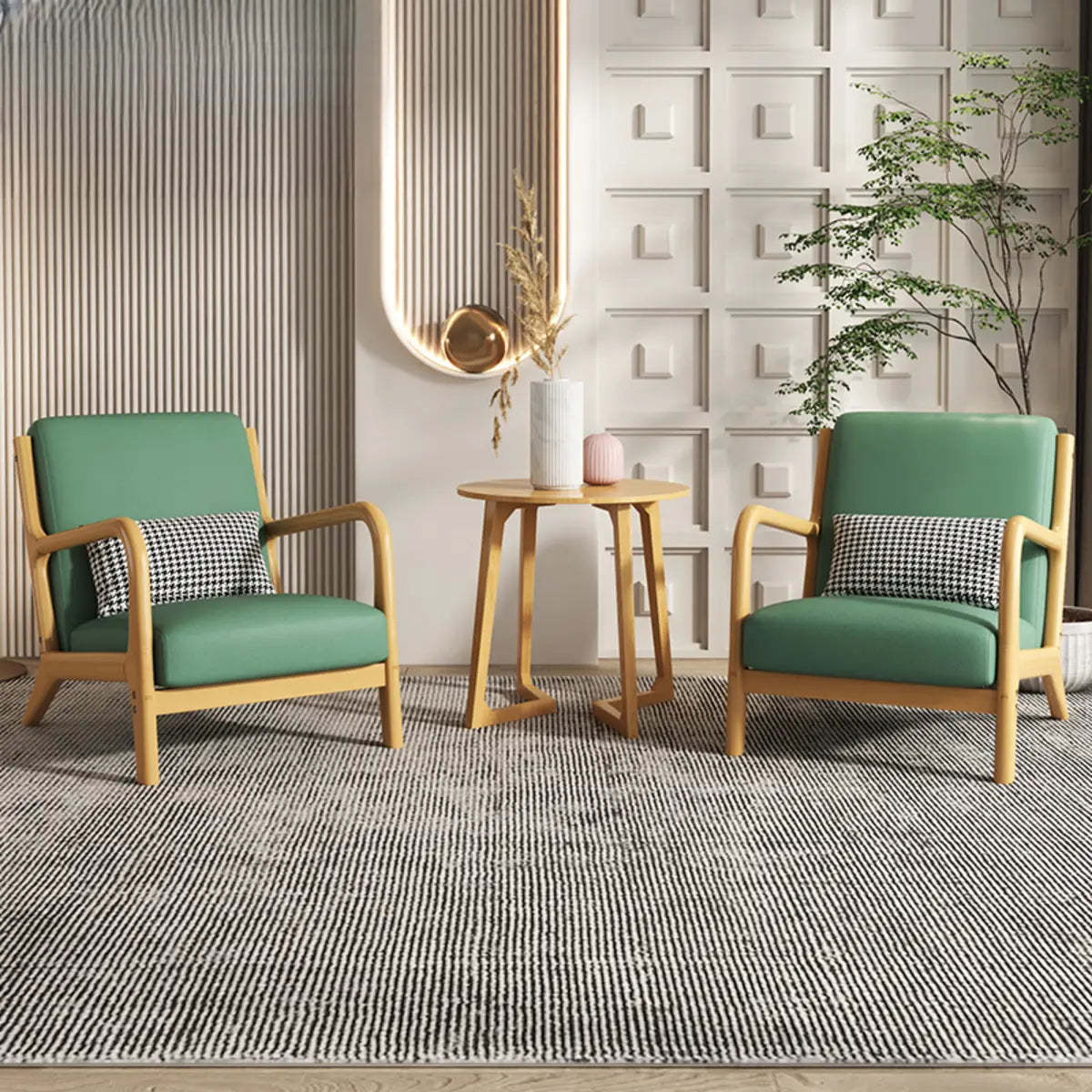 Ergonomic Green Tech Cloth Four Leg Accent Chair — Tech Cloth
