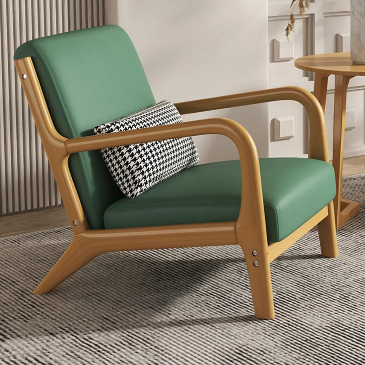 Ergonomic Green Tech Cloth Four Leg Accent Chair