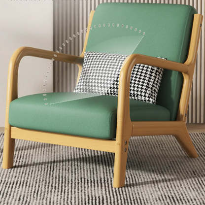 Ergonomic Green Tech Cloth Four Leg Accent Chair