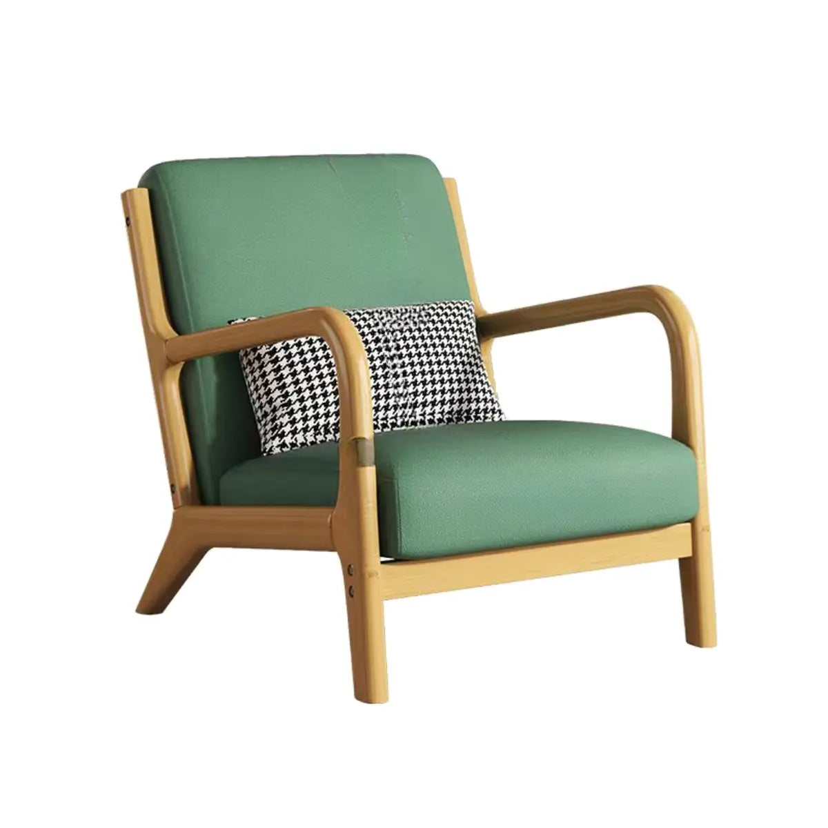 Ergonomic Green Tech Cloth Four Leg Accent Chair