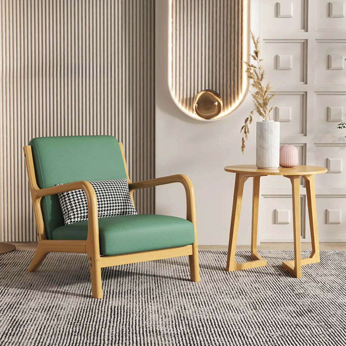Ergonomic Green Tech Cloth Four Leg Accent Chair