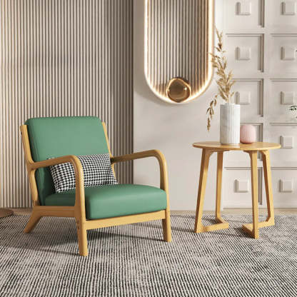 Ergonomic Green Tech Cloth Four Leg Accent Chair
