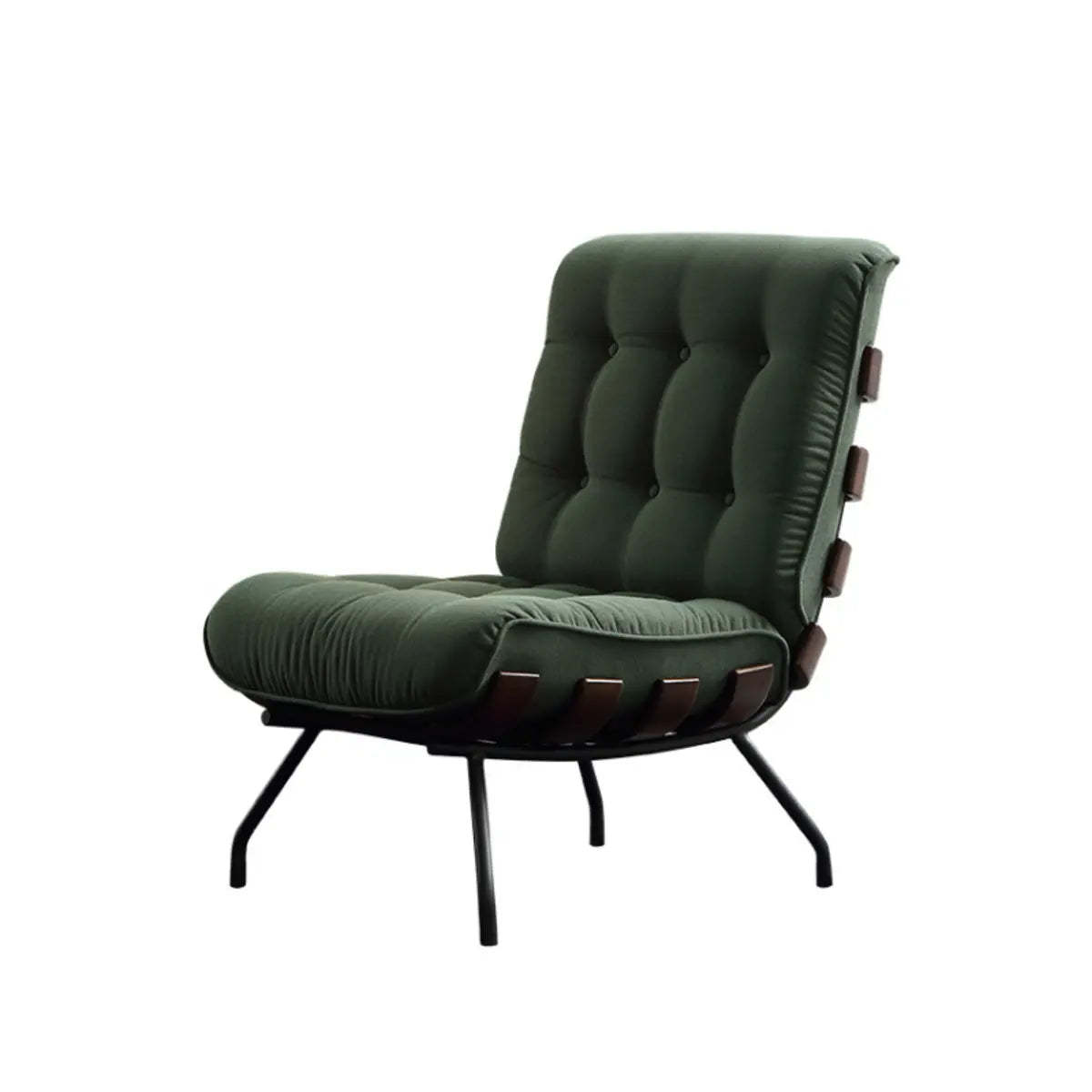 Ergonomic Green Tufted Back Spider Base Side Chair