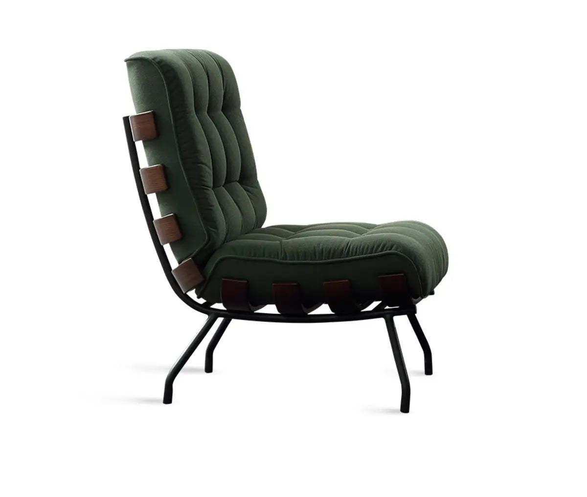 Ergonomic Green Tufted Back Spider Base Side Chair