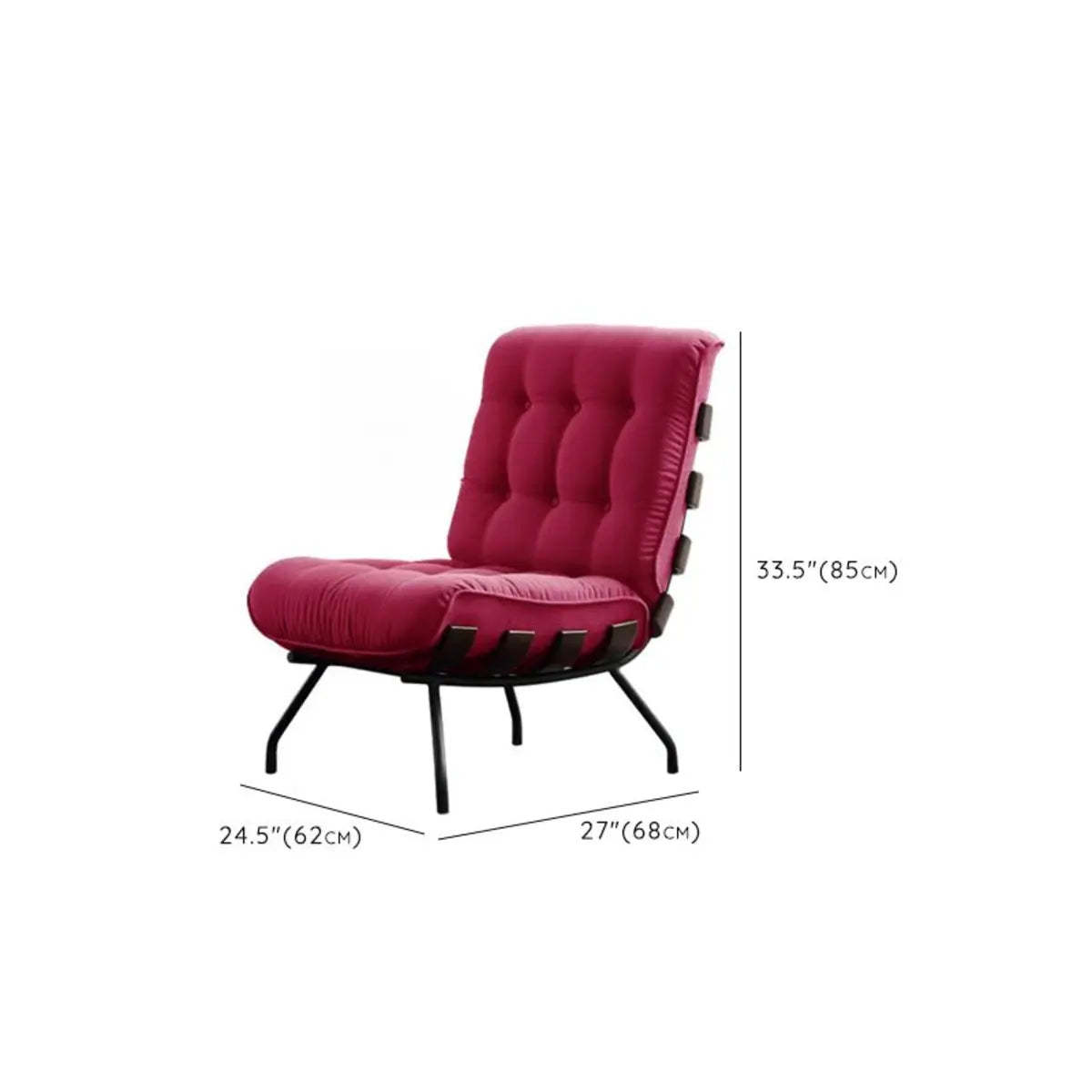 Ergonomic Green Tufted Back Spider Base Side Chair