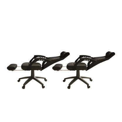 Ergonomic Black Mesh High-Back Office Chair — White / 1 Piece / With Footrest