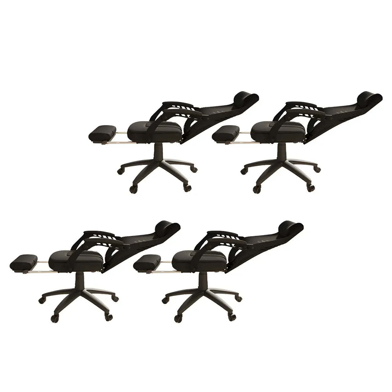 Ergonomic Black Mesh High-Back Office Chair — White / 2 Piece Set / Without Footrest