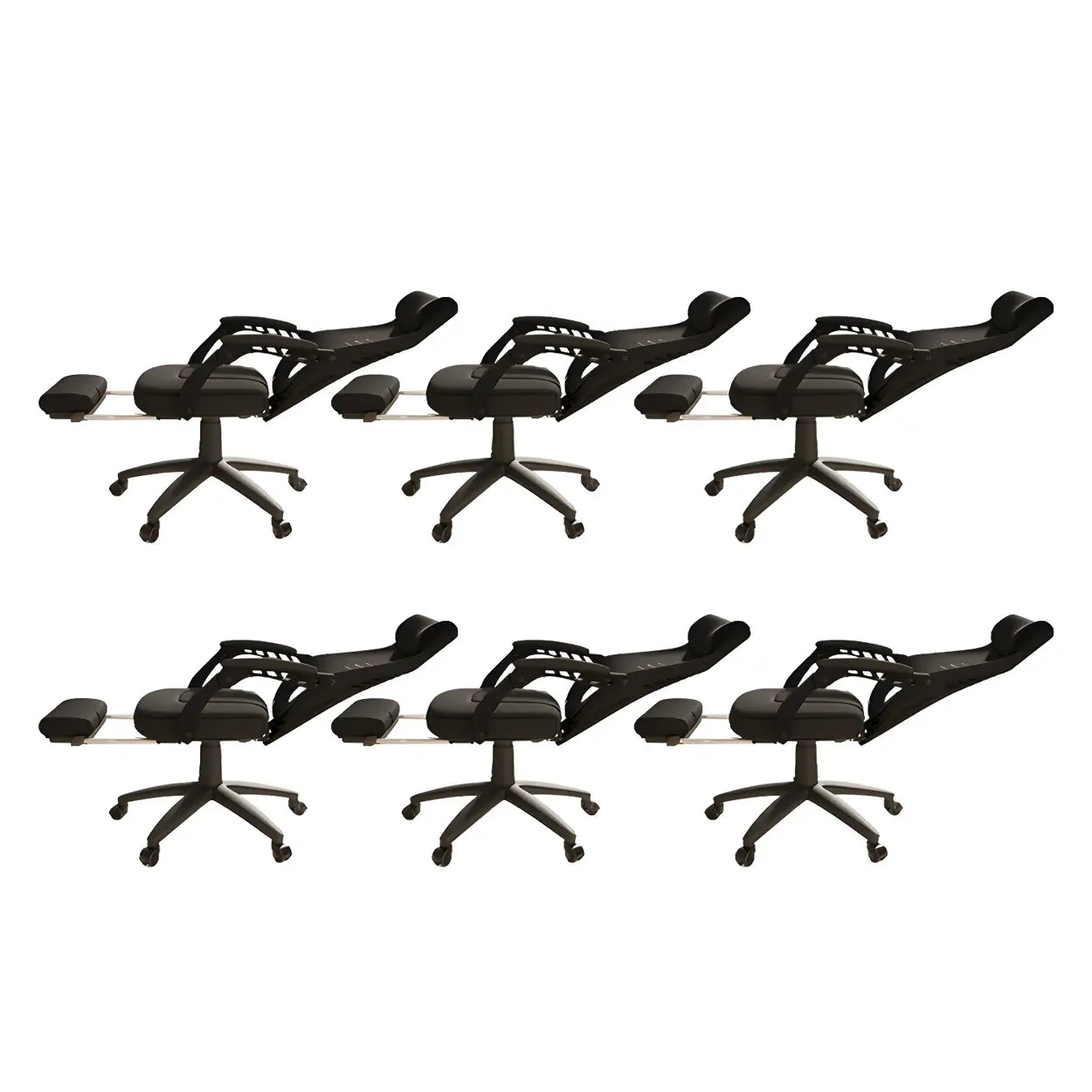 Ergonomic Black Mesh High-Back Office Chair — White / 4 Piece Set / Without Footrest