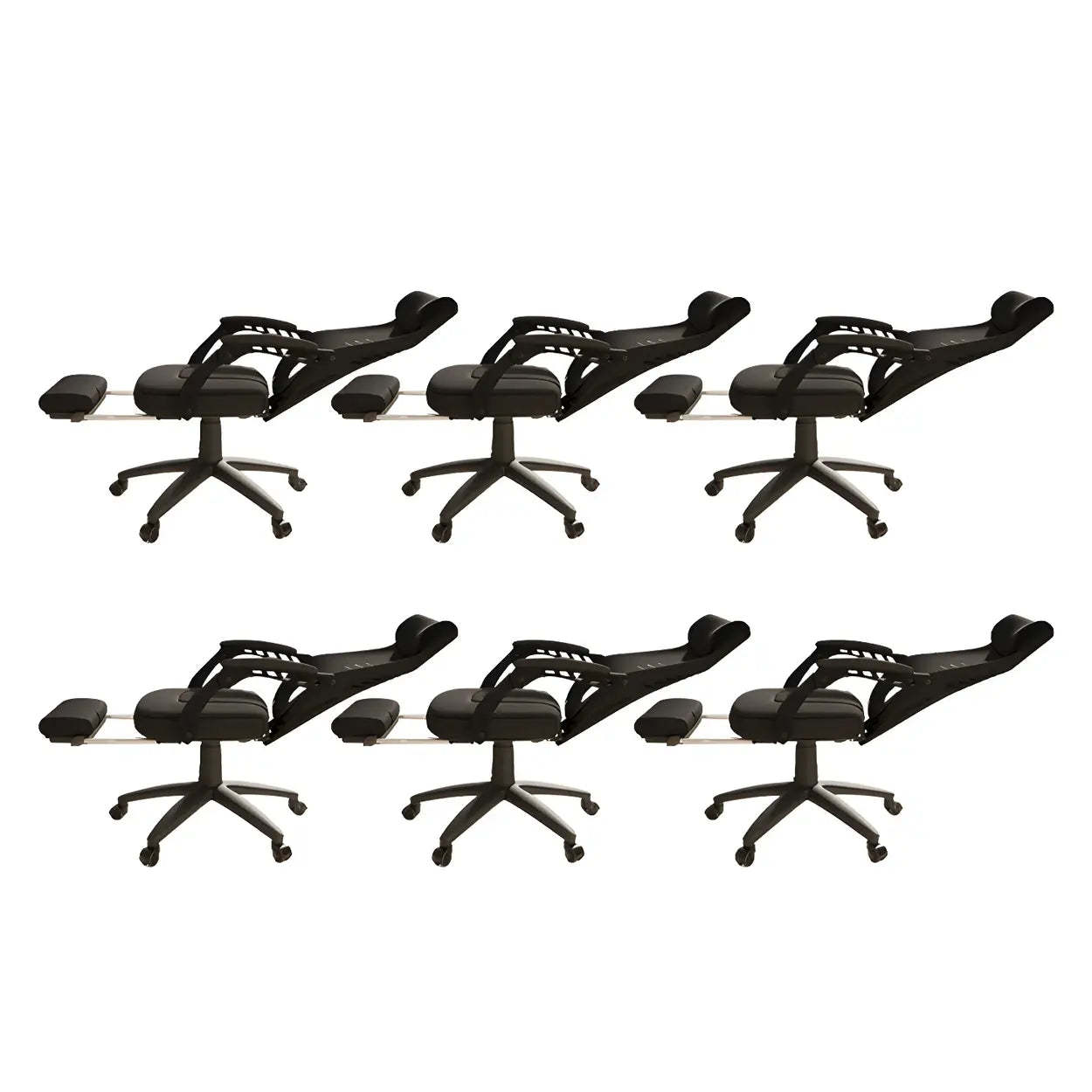 Ergonomic Black Mesh High-Back Office Chair — White / 4 Piece Set / Without Footrest