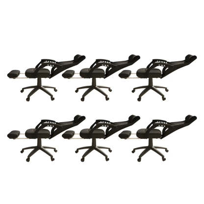 Ergonomic Black Mesh High-Back Office Chair — White / 4 Piece Set / Without Footrest