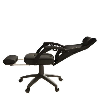 Ergonomic Black Mesh High-Back Office Chair — White / 6 Piece Set / With Footrest