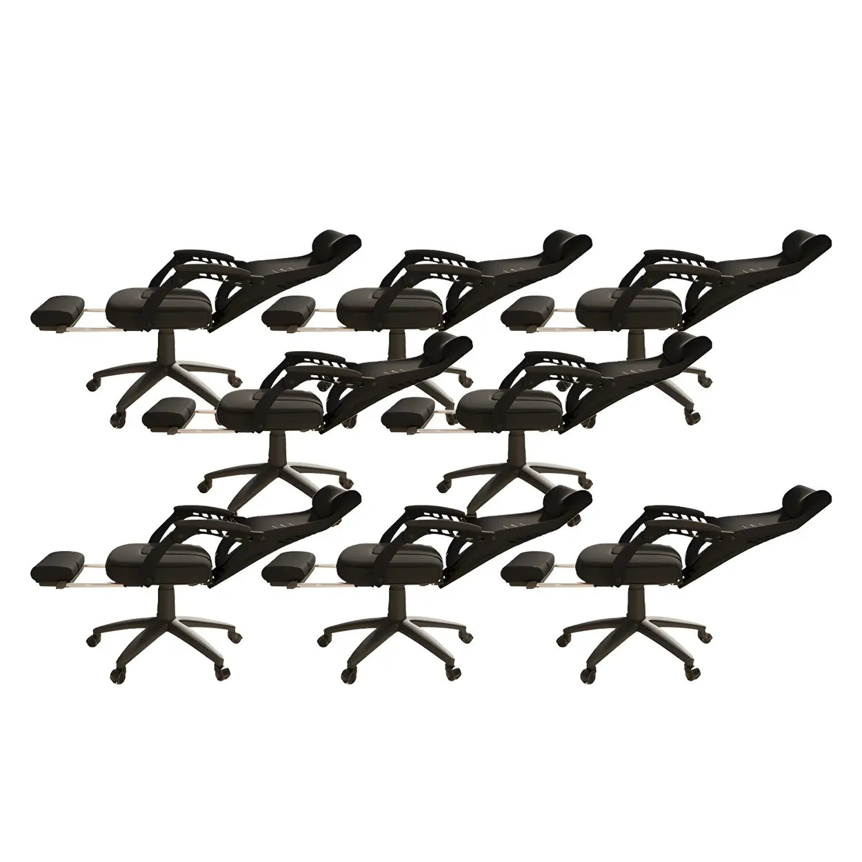 Ergonomic Black Mesh High-Back Office Chair — White / 6 Piece Set / Without Footrest