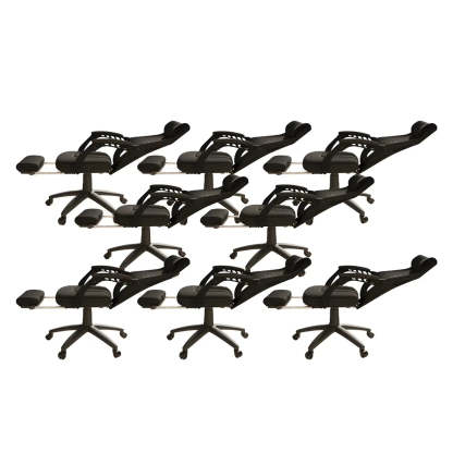 Ergonomic Black Mesh High-Back Office Chair — White / 6 Piece Set / Without Footrest