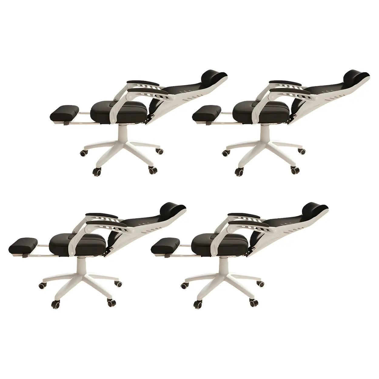 Ergonomic Black Mesh High-Back Office Chair — Black / 2 Piece Set / With Footrest