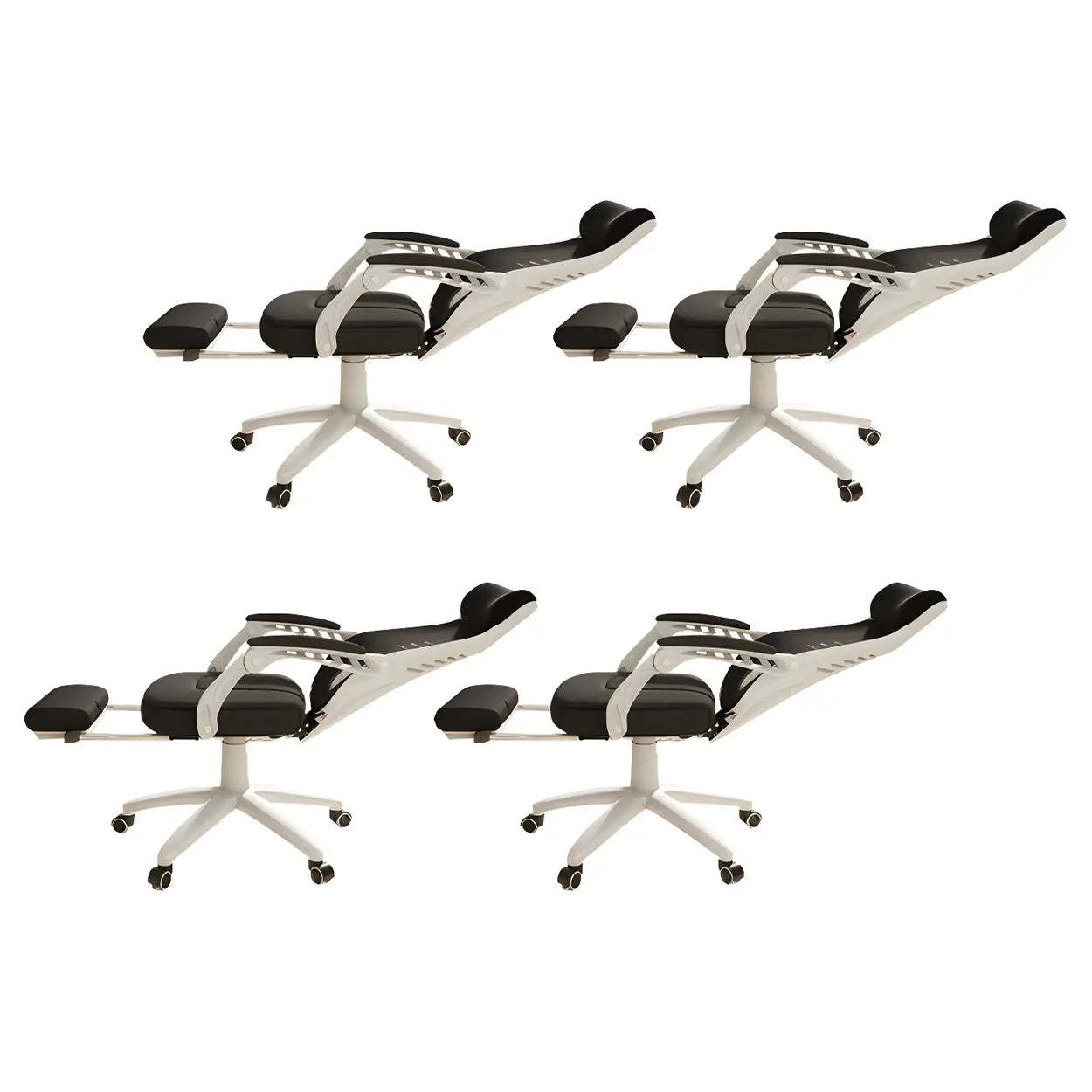 Ergonomic Black Mesh High-Back Office Chair — Black / 2 Piece Set / With Footrest