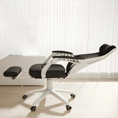 Ergonomic Black Mesh High-Back Office Chair — Black / 4 Piece Set / With Footrest