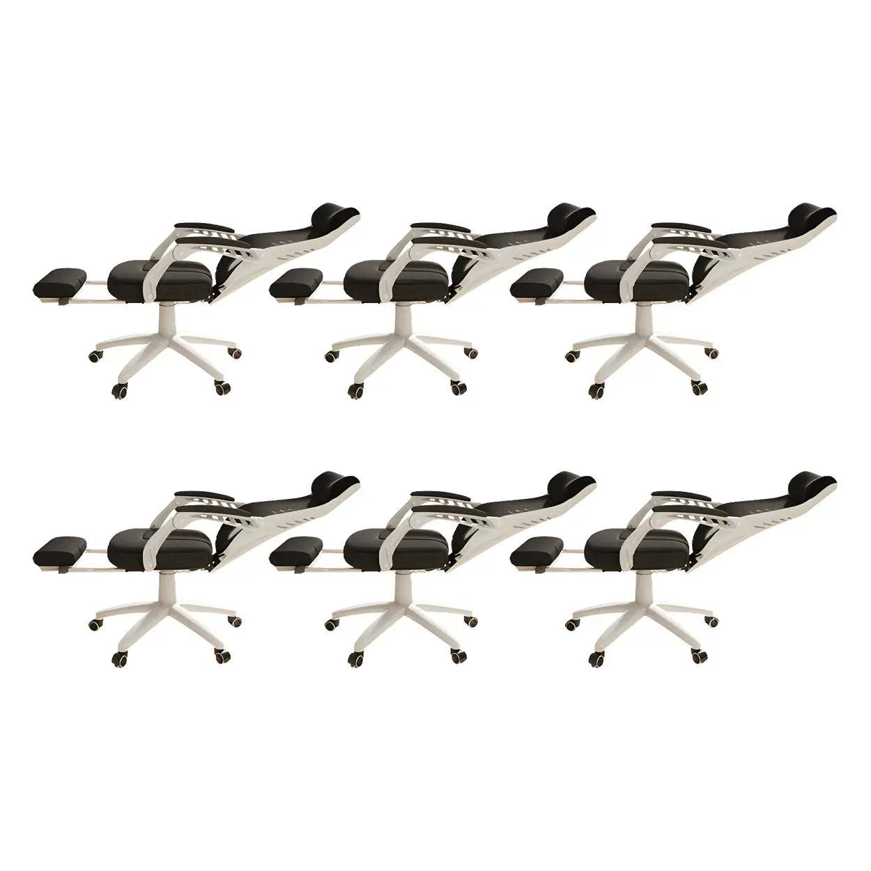 Ergonomic Black Mesh High-Back Office Chair — Black / 4 Piece Set / Without Footrest