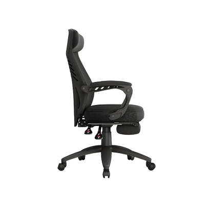 Ergonomic Black Mesh High-Back Office Chair — Black / 8 Piece Set / With Footrest