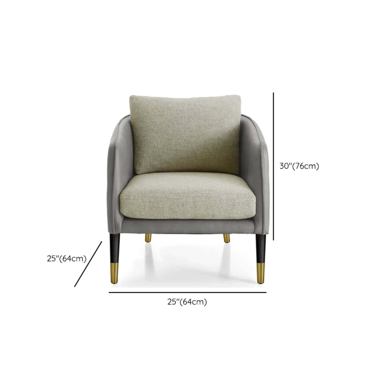 Ergonomic Linen Cushion Back Four Leg Barrel Chair