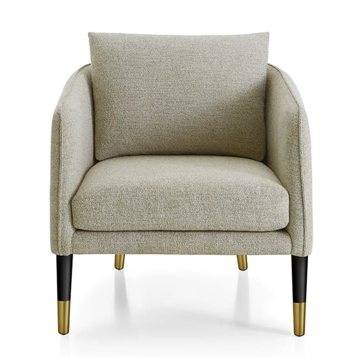 Ergonomic Linen Cushion Back Four Leg Barrel Chair — Grey / Linen