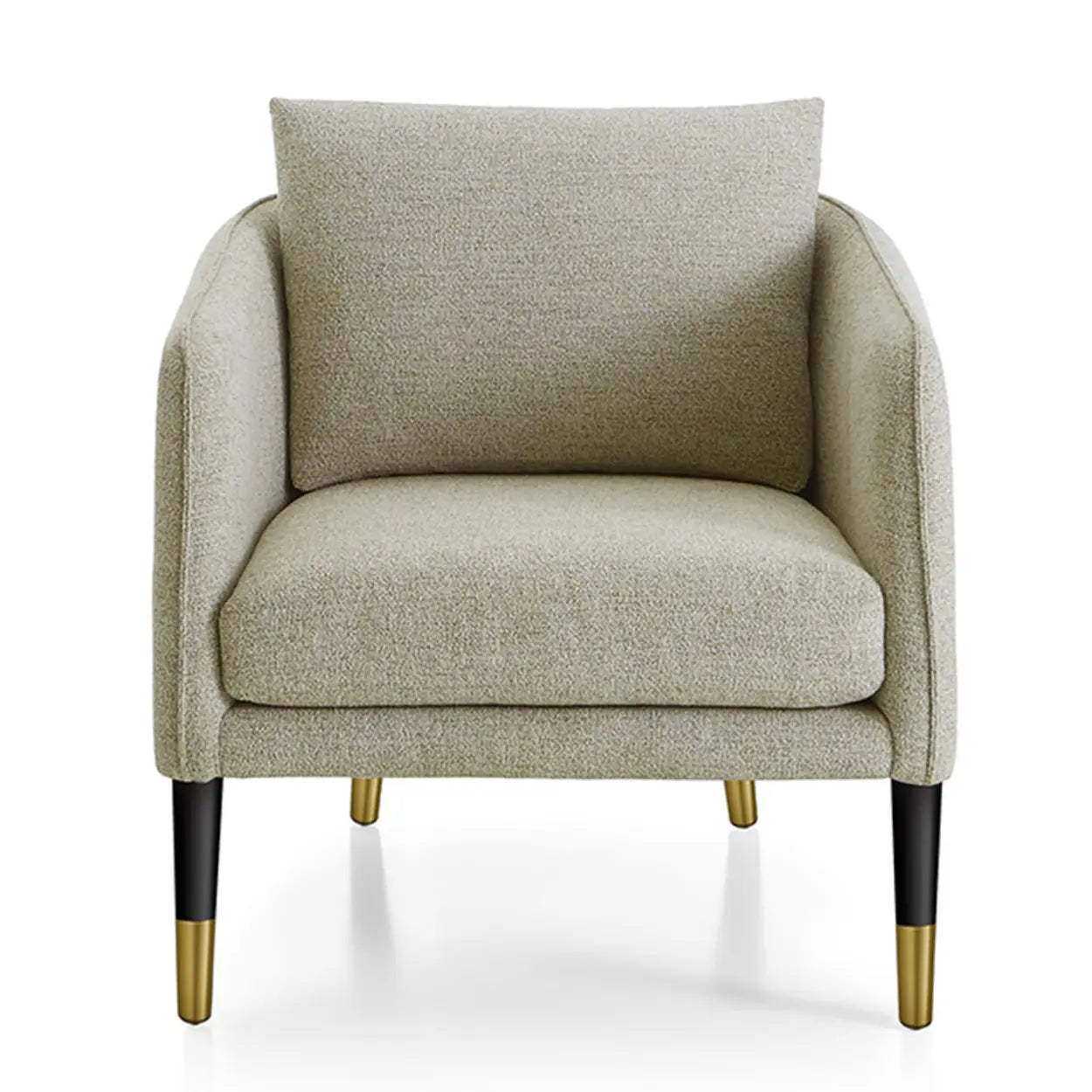 Ergonomic Linen Cushion Back Four Leg Barrel Chair — Grey / Linen