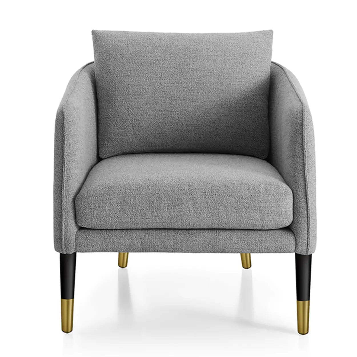 Ergonomic Linen Cushion Back Four Leg Barrel Chair — Off-White / Linen