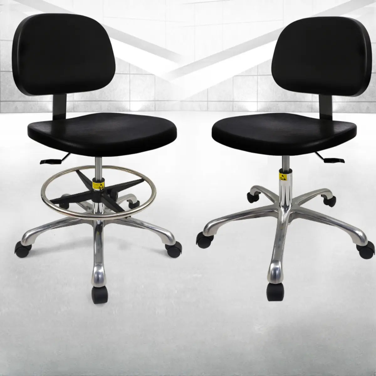 Ergonomic Metal Adjustable Black Office Stool