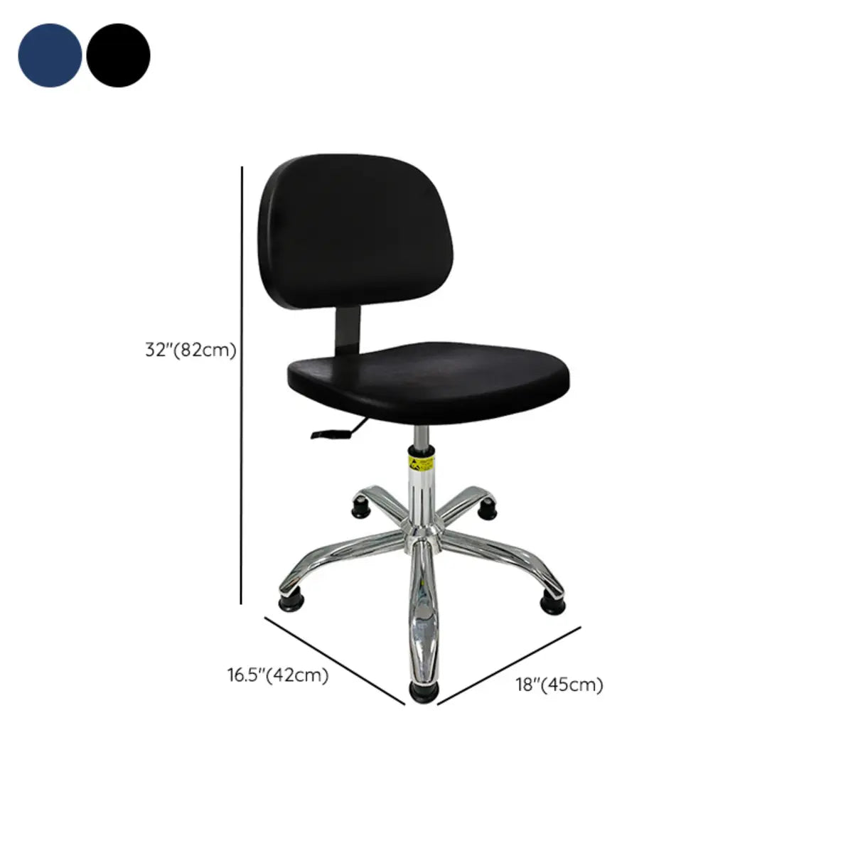 Ergonomic Metal Adjustable Black Office Stool