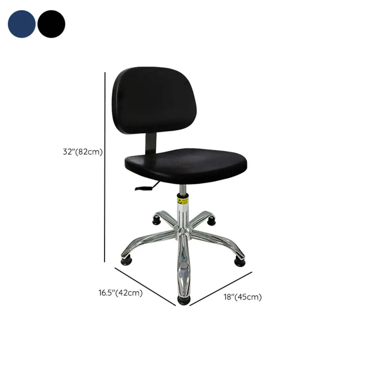 Ergonomic Metal Adjustable Black Office Stool