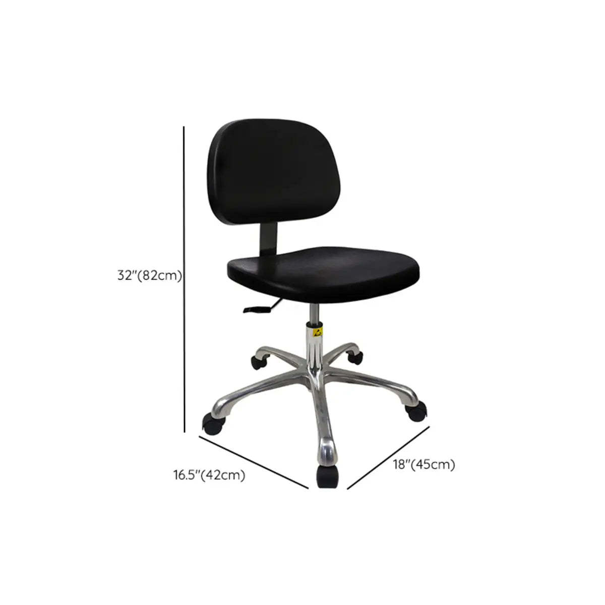 Ergonomic Metal Adjustable Black Office Stool
