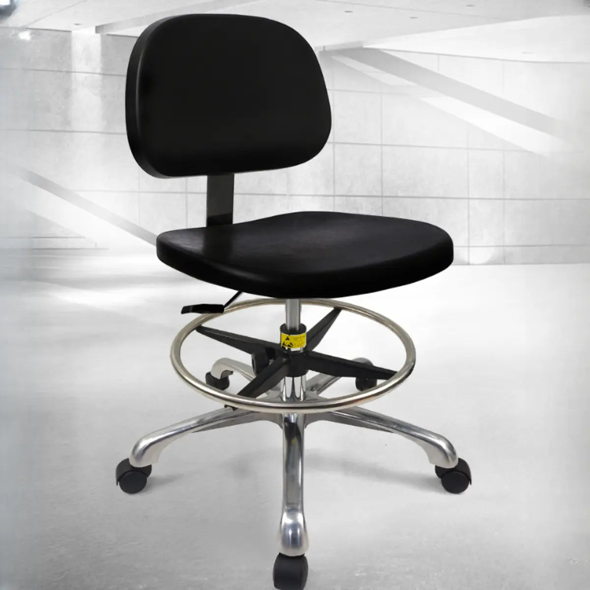 Ergonomic Metal Adjustable Black Office Stool