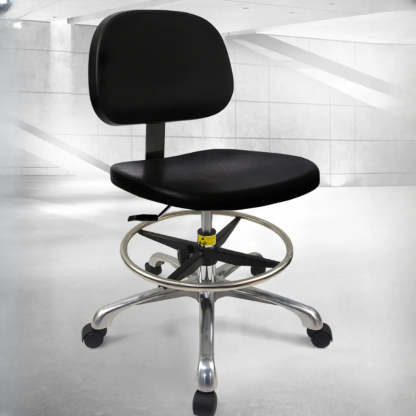 Ergonomic Metal Adjustable Black Office Stool