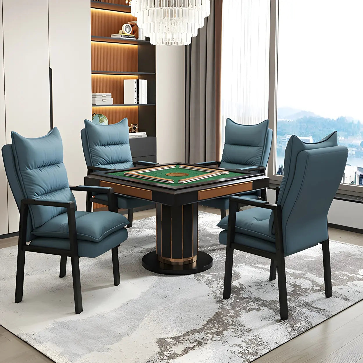 Ergonomic Blue High-Back Padded Office Chair