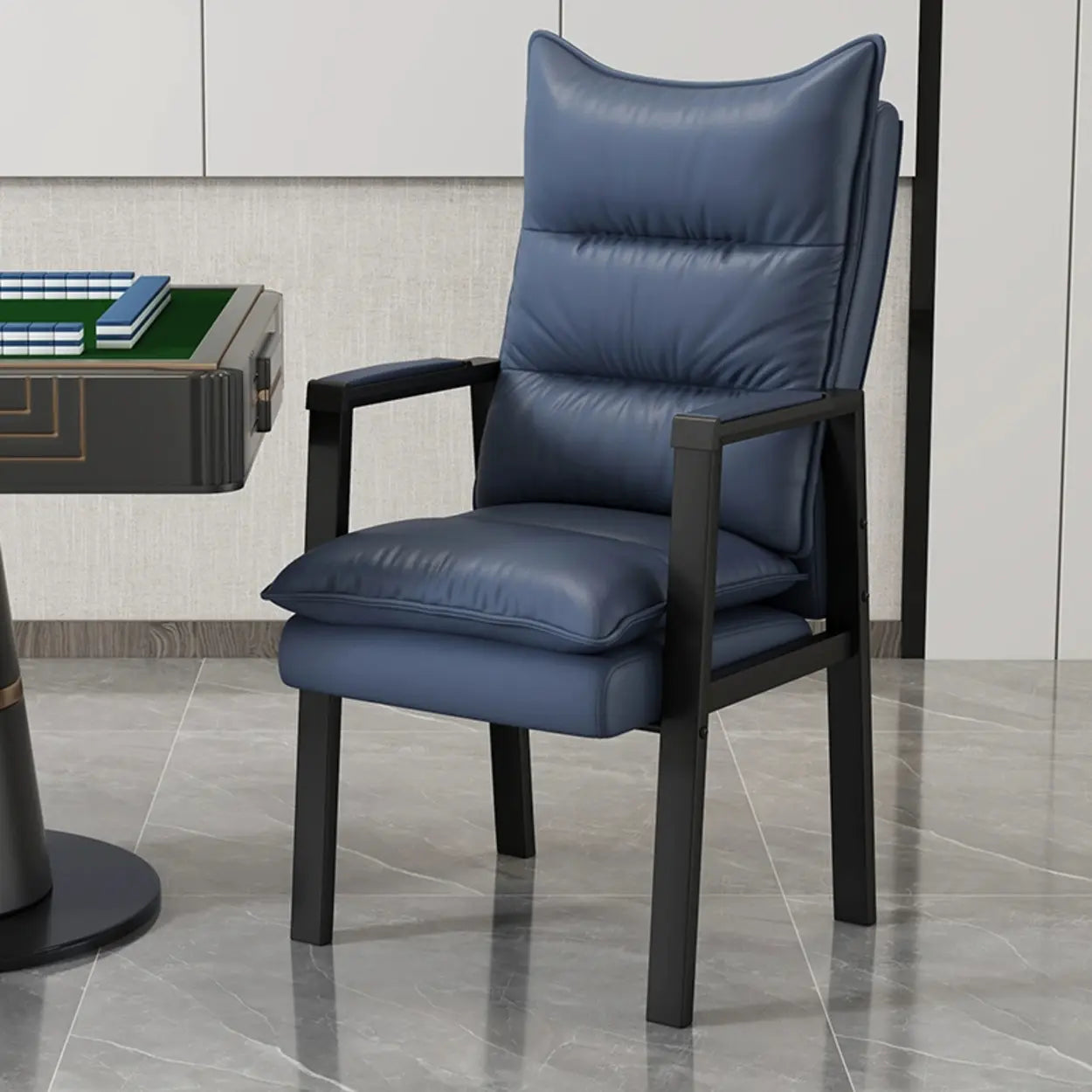 Ergonomic Blue High-Back Padded Office Chair — Orange / Tech Cloth