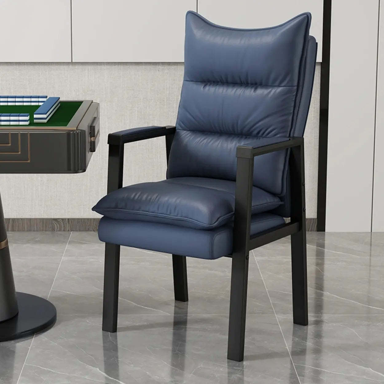 Ergonomic Blue High-Back Padded Office Chair — Orange / Tech Cloth