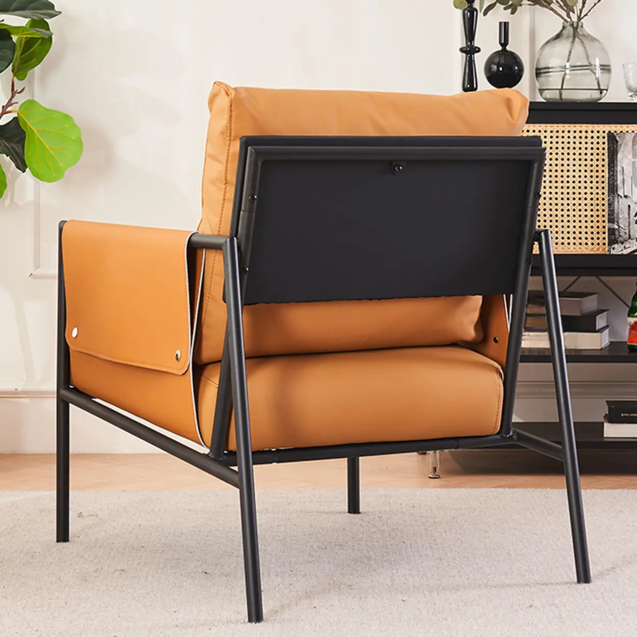 Ergonomic Orange Cushion Back Lounge Chair