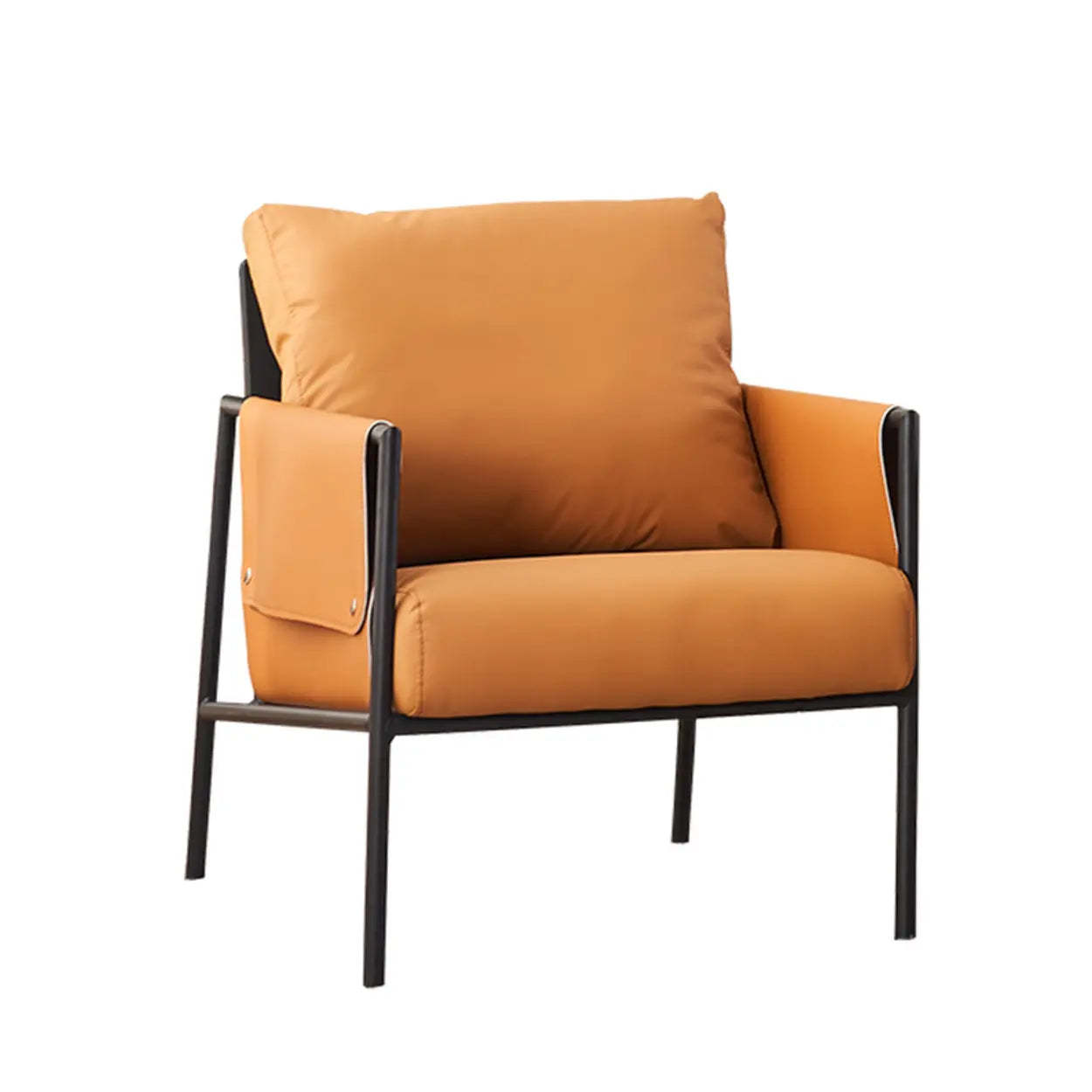 Ergonomic Orange Cushion Back Lounge Chair — Blue / Tech Cloth