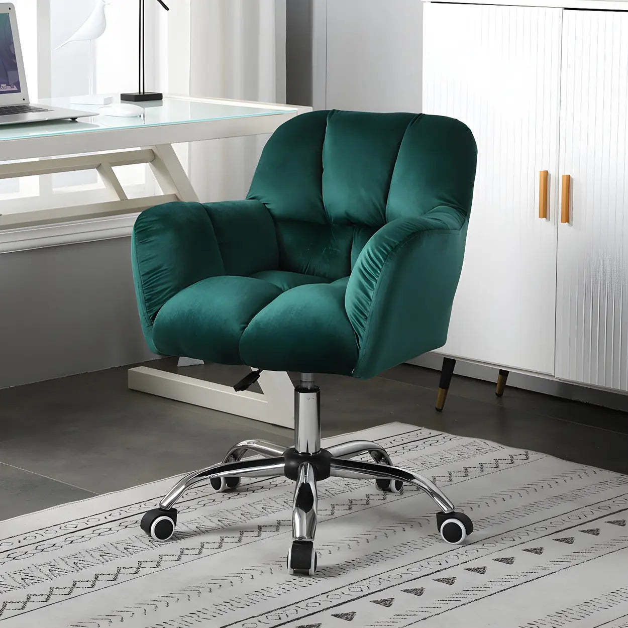 Modern pink armless green office chairs, Lighom — Set of 1