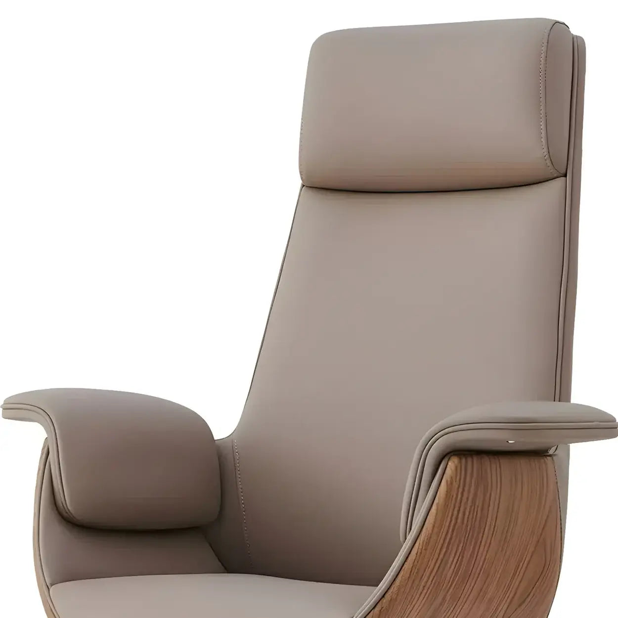 Ergonomic Full-Back Adjustable Swivel Office Chair — off-white / Cow Leather