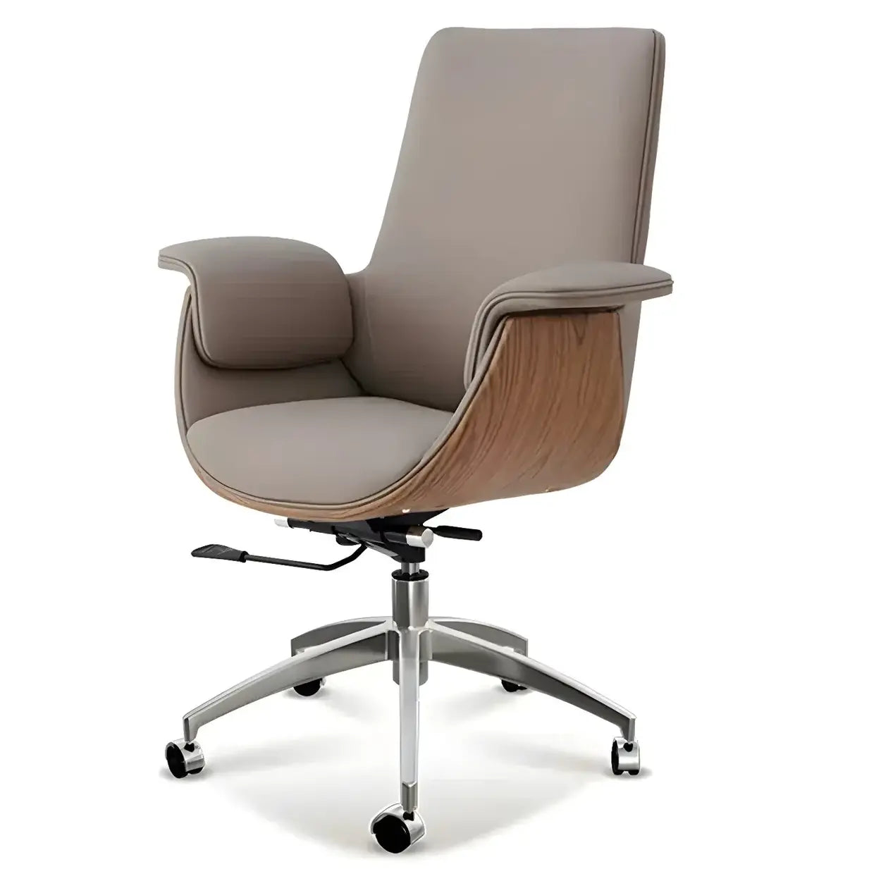 Ergonomic Full-Back Adjustable Swivel Office Chair — Black / Faux Leather